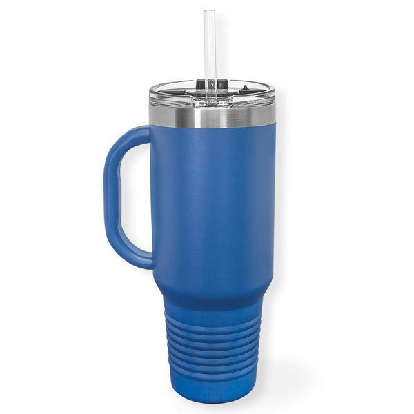 Vacuum Insulated Tumbler | 40oz Tumbler with Straw - Black Diamond Laser Design