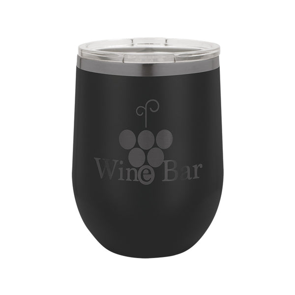 Wine Tumbler | Ghost Black - Black Diamond Laser Design