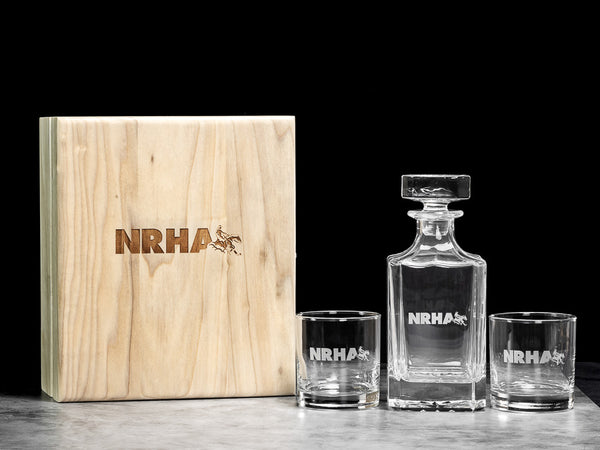 Personalized Decanter Set - Black Diamond Laser Design