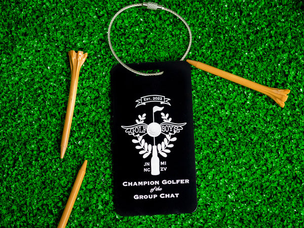 Golf Bag Tag | Anodized Aluminum - Black Diamond Laser Design