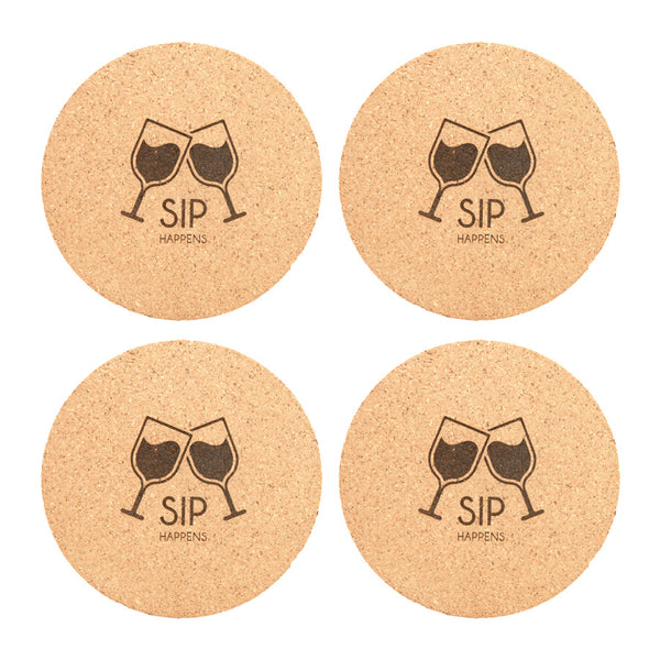 Personalized Coasters | Cork - Black Diamond Laser Design