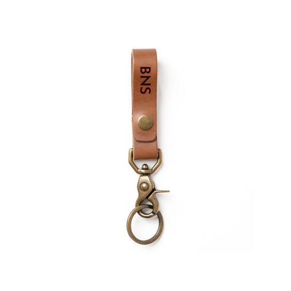 Leather Belt Loop Keychain - Black Diamond Laser Design
