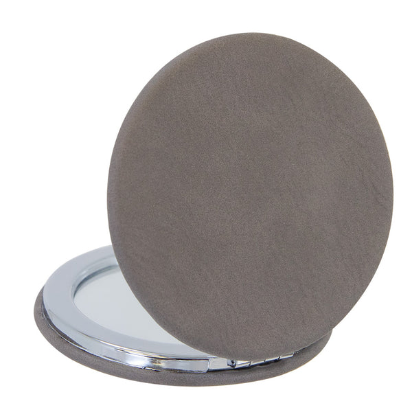 Leatherette Compact Mirror - Black Diamond Laser Design