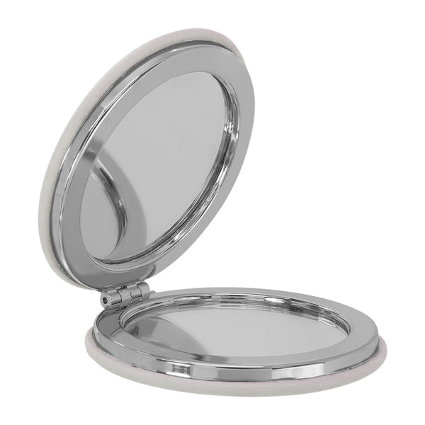 Leatherette Compact Mirror - Black Diamond Laser Design