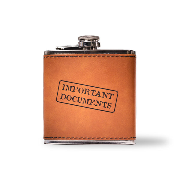 Flask | Leatherette - Black Diamond Laser Design