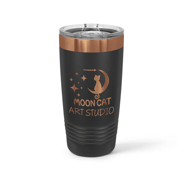 Travel Tumbler | Rose Gold - Black Diamond Laser Design