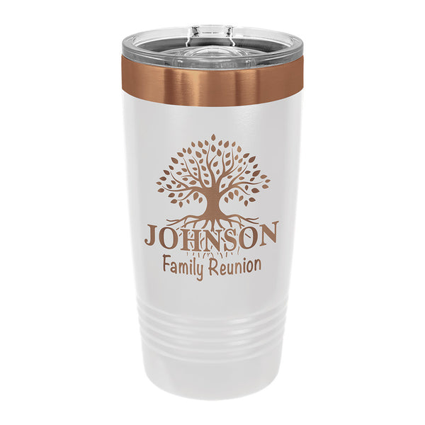 Travel Tumbler | Rose Gold - Black Diamond Laser Design