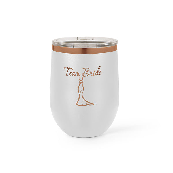 Wine Tumbler | Rose Gold - Black Diamond Laser Design