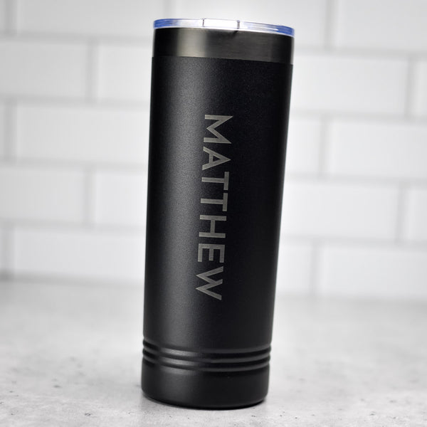 Skinny Tumbler | Ghost Black - Black Diamond Laser Design