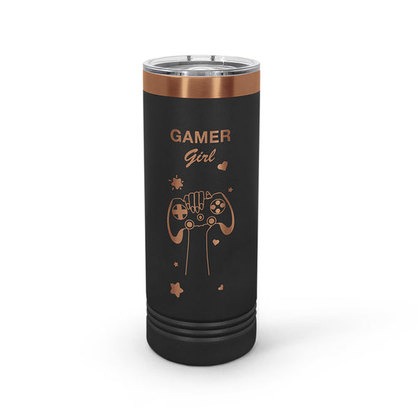 Skinny Tumbler | Rose Gold - Black Diamond Laser Design