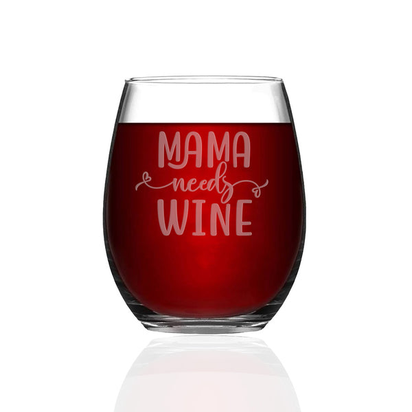 Stemless Wine Glass - Black Diamond Laser Design