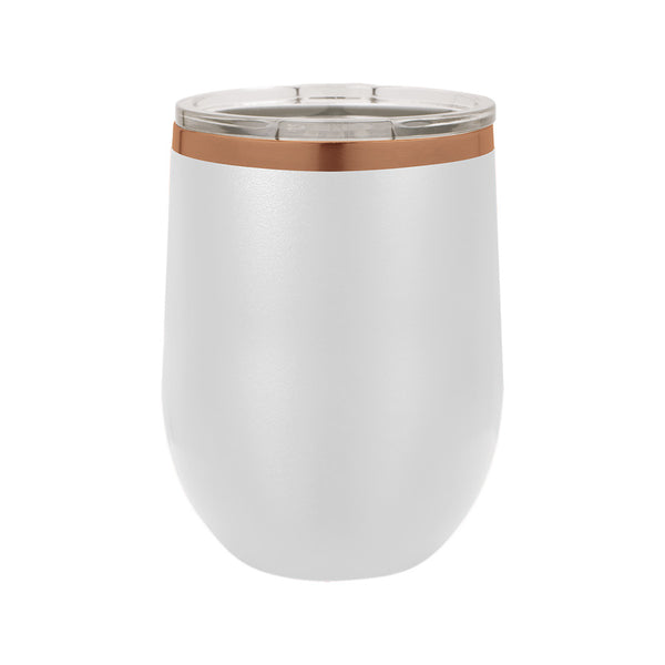 Wine Tumbler | Rose Gold - Black Diamond Laser Design