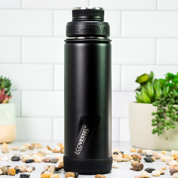 Personalized Eco-Vessel "THE BOULDER" Water Bottle - Black Diamond Laser Design