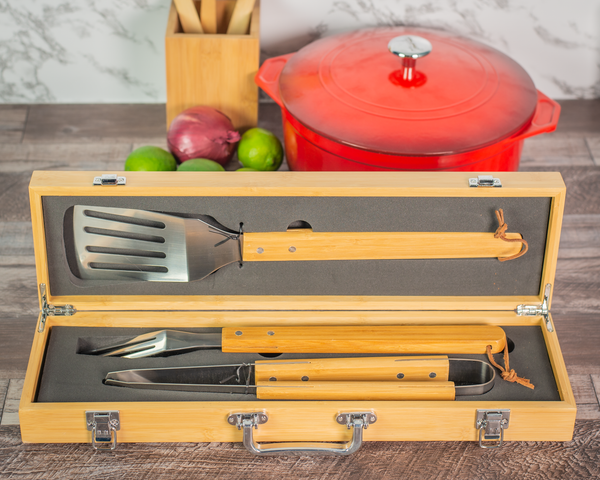BBQ Set | Bamboo - Black Diamond Laser Design