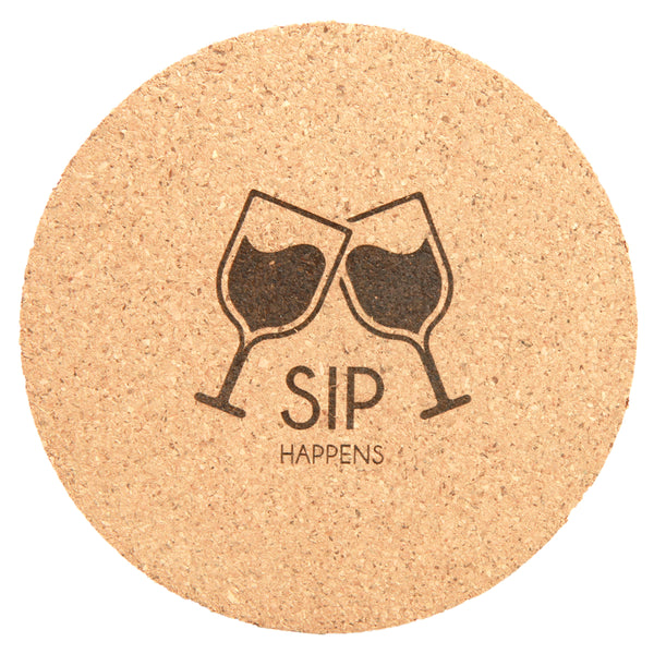 Coaster Set | Cork - Black Diamond Laser Design