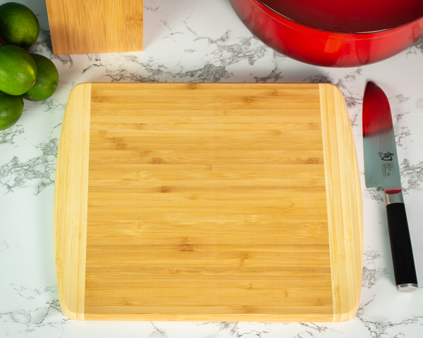 Cutting Board | Two-Tone Bamboo - Black Diamond Laser Design
