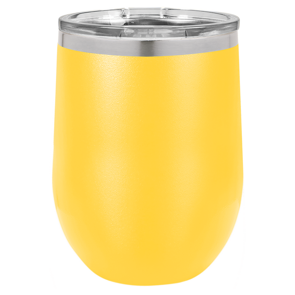 Vacuum Insulated Tumbler | Stemless - Black Diamond Laser Design