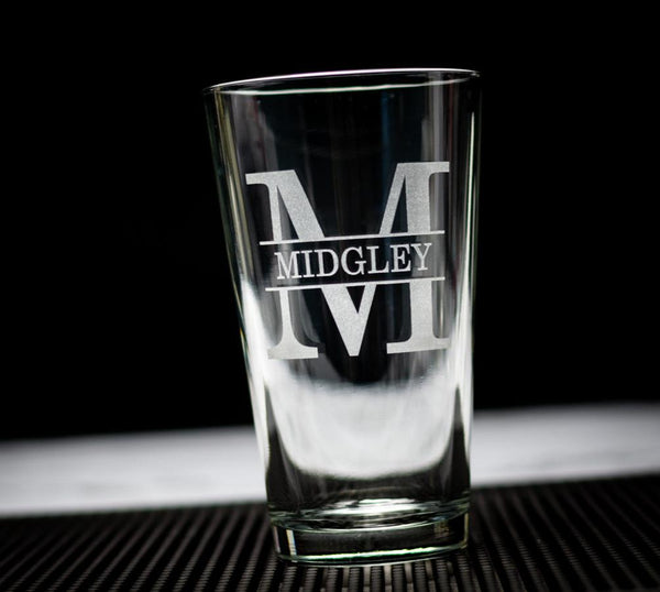 Classic Pint Glass - Black Diamond Laser Design