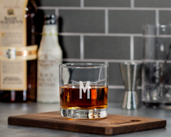 Glassware | Classic Rocks Glass - Black Diamond Laser Design