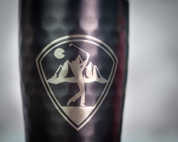 SIC | Dimpled Golf Tumbler - Black Diamond Laser Design