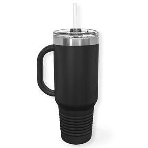 Vacuum Insulated Tumbler | 40oz Tumbler with Straw - Black Diamond Laser Design