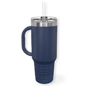 Vacuum Insulated Tumbler | 40oz Tumbler with Straw - Black Diamond Laser Design