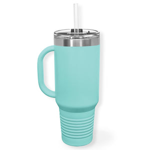 Vacuum Insulated Tumbler | 40oz Tumbler with Straw - Black Diamond Laser Design