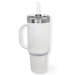 Vacuum Insulated Tumbler | 40oz Tumbler with Straw - Black Diamond Laser Design