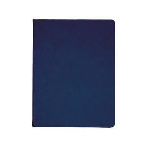 Navy blue notebook on a white background