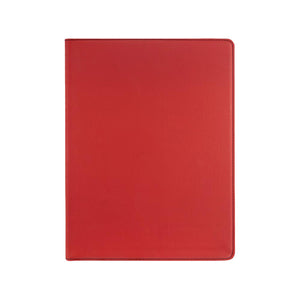 Red notebook on a white background