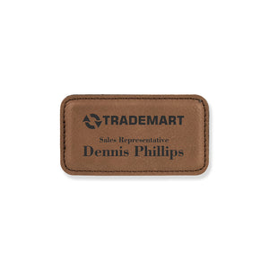 Magnetic Name Tag | Leatherette - Black Diamond Laser Design