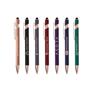 Rose Gold Ellipse Pen | Mirrored Rose Gold Logo - Black Diamond Laser Design