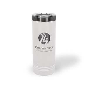22 oz Skinny Tumbler | Ghost Black Logo - Black Diamond Laser Design