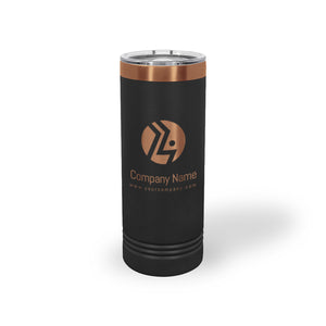 22 oz Skinny Tumbler | Rose Gold Logo - Black Diamond Laser Design