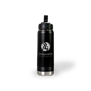 Custom Stainless Steel Water Bottle | 20 oz - Black Diamond Laser Design