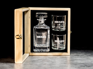 Personalized Decanter Set - Black Diamond Laser Design
