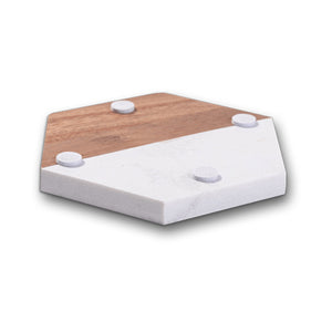 Personalized Coasters | Marble & Acacia - Black Diamond Laser Design