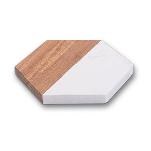 Personalized Coasters | Marble & Acacia - Black Diamond Laser Design