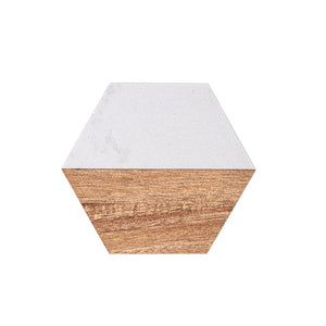 Personalized Coaster Set | Marble & Acacia - Black Diamond Laser Design