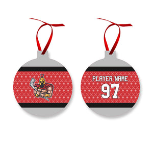 Ugly Sweater Ornament | Hockey - Black Diamond Laser Design