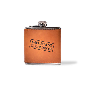 Flask | Leatherette - Black Diamond Laser Design