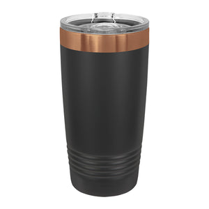 Travel Tumbler | Rose Gold - Black Diamond Laser Design