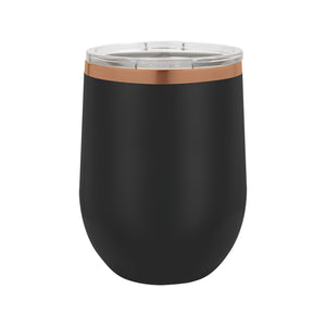 Wine Tumbler | Rose Gold - Black Diamond Laser Design