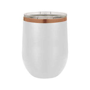 Wine Tumbler | Rose Gold - Black Diamond Laser Design