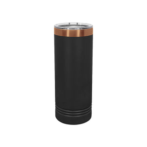 22 oz Skinny Tumbler | Rose Gold Logo - Black Diamond Laser Design