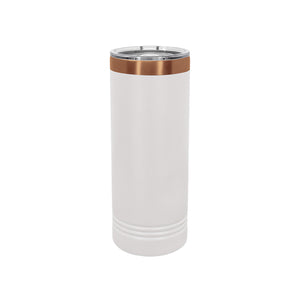 22 oz Skinny Tumbler | Rose Gold Logo - Black Diamond Laser Design