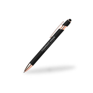 Rose Gold Stratus Touch Pen with Stylus | Engraved Logo - Black Diamond Laser Design