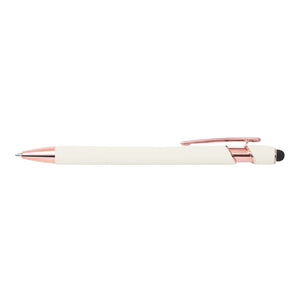 Rose Gold Stratus Touch Pen with Stylus | Engraved Silver Logo - Black Diamond Laser Design