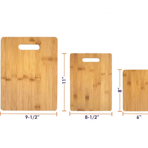 Cutting Board | 3-Piece Bamboo Set - Black Diamond Laser Design