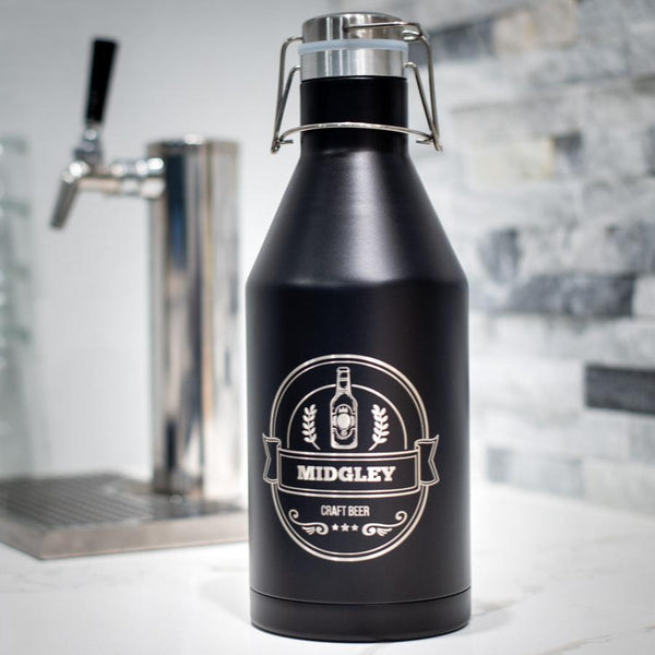 Vacuum Insulated Growler - Black Diamond Laser Design